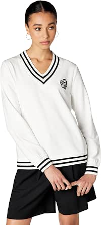 Karl Lagerfeld Women's Karl and Choupette Patches Iconic Varsity Blouse