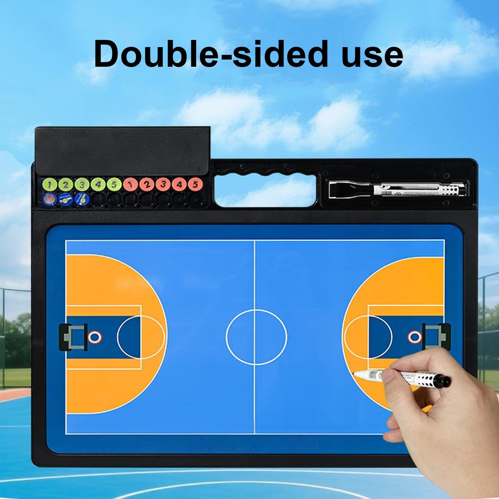 Pizarras Magnéticas for Entrenamiento de Baloncesto, Pizarra Táctica de Estrategia de Baloncesto, Pizarras de Entrenador de Borrado en Seco de Doble Cara con Rotuladores