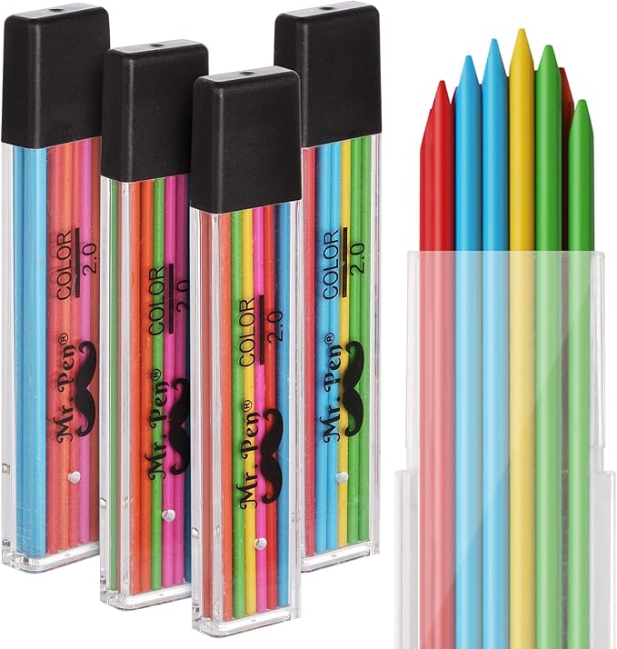 Mr. Pen 2mm Lead Refills, 48 Pack, Colored Lead Pencils 2