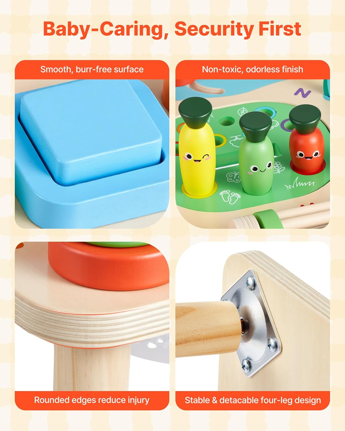 VEVOR Montessori Activity Table for Toddler 1-3 Years Old, 13 in 1 Wooden Learn Activity Desk, Baby Play Table for Boys & Girls Aged 6+ Months, Great Birthday, Christmas, Children's Day Present