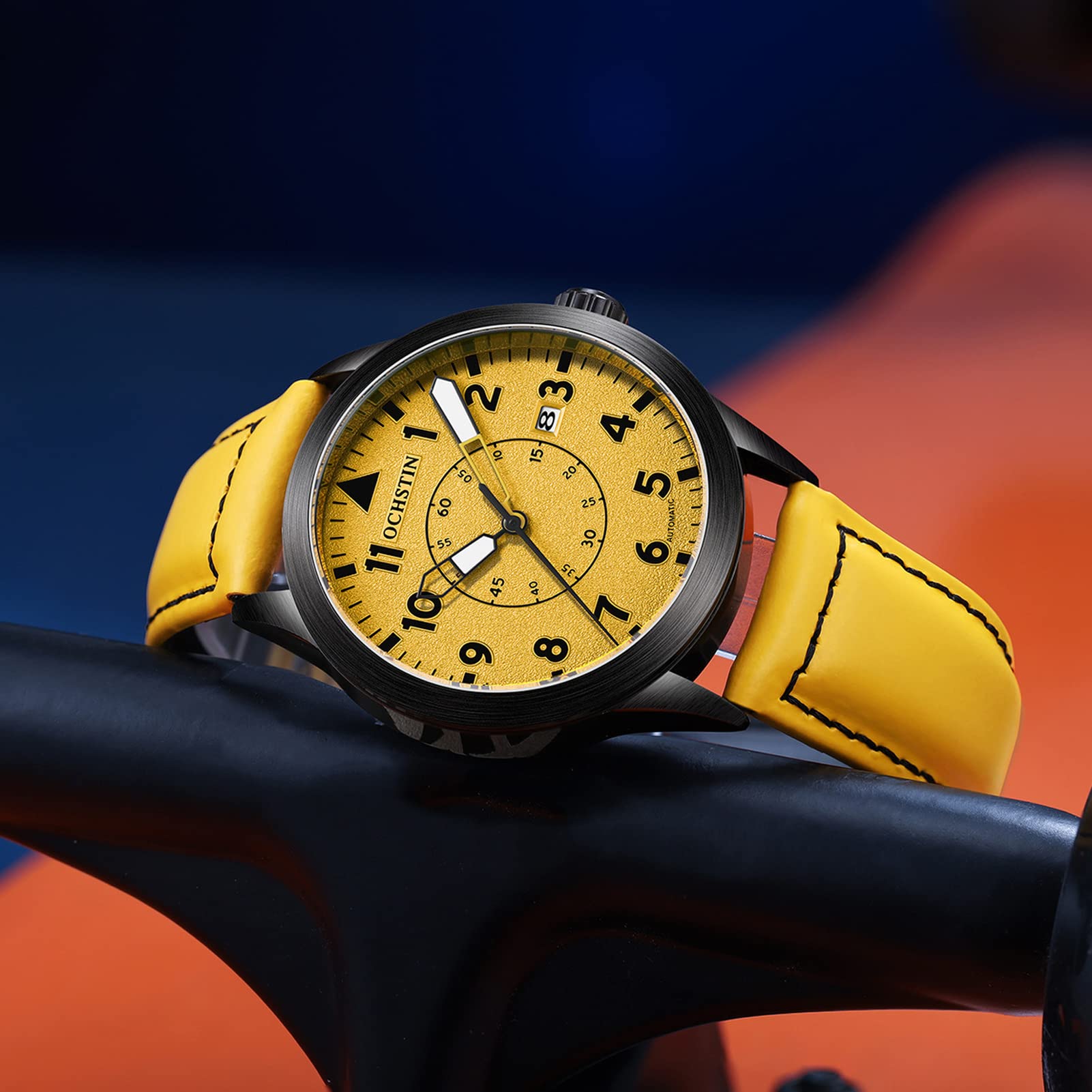 FORSINING Orologio da uomo meccanico automatico con cinturino in pelle alla moda e analogico con visualizzazione della data, orologio impermeabile