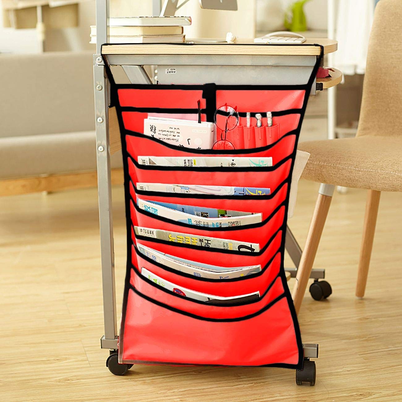 Gadgets Appliances Multifunctional desk student book hanging bag/adjustable learning book storage bag/book stand rack/hanging book bag