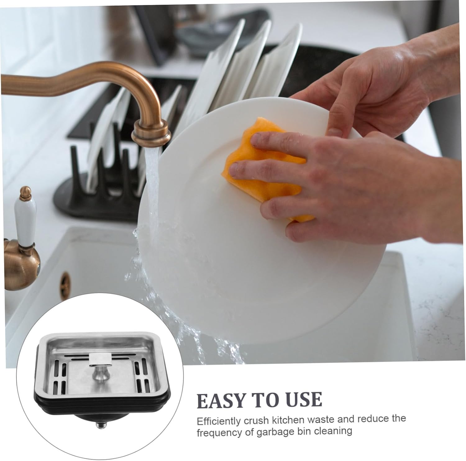 Metal Garbage Disposal Plug for Kitchen Sink Sturdy Rubber Stopper Anti-Clogging Design Compatible Standard Garbage Disposals