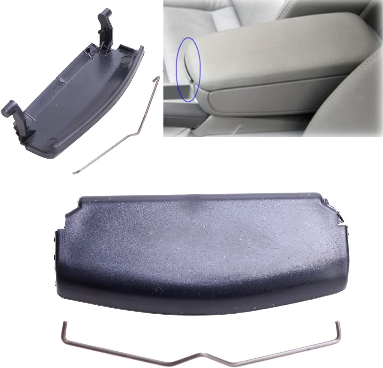 1 Piece Center Console Armrest Storage Box Latch Lid Clip Repair Catch For AUDI A4 B6 02-07 E177B (Black)