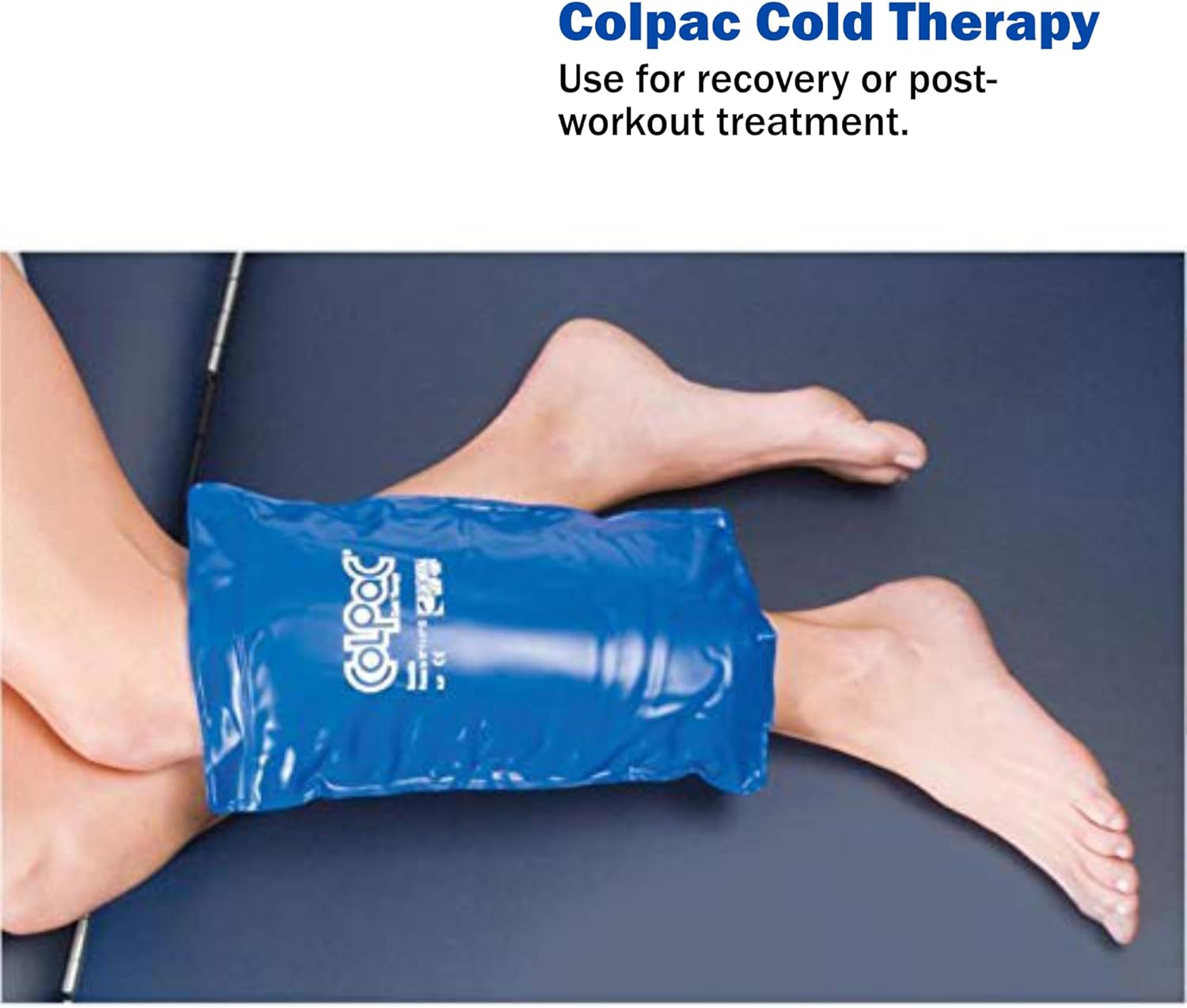 Chattanooga ColPac, Reusable Gel Ice Pack for Knee, Arm, Elbow, Shoulder, Back - Aches, Swelling, Bruises, Sprains, Inflammation, Half Size 2 Pack Bundle, Blue Vinyl, with a Lumintrail Bag