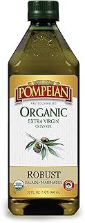 Pompeian USDA Organic Robust Extra Virgin Olive Oil, First Cold Pressed, Full-Bodied Flavor, Perfect for Salad Dressings &...
