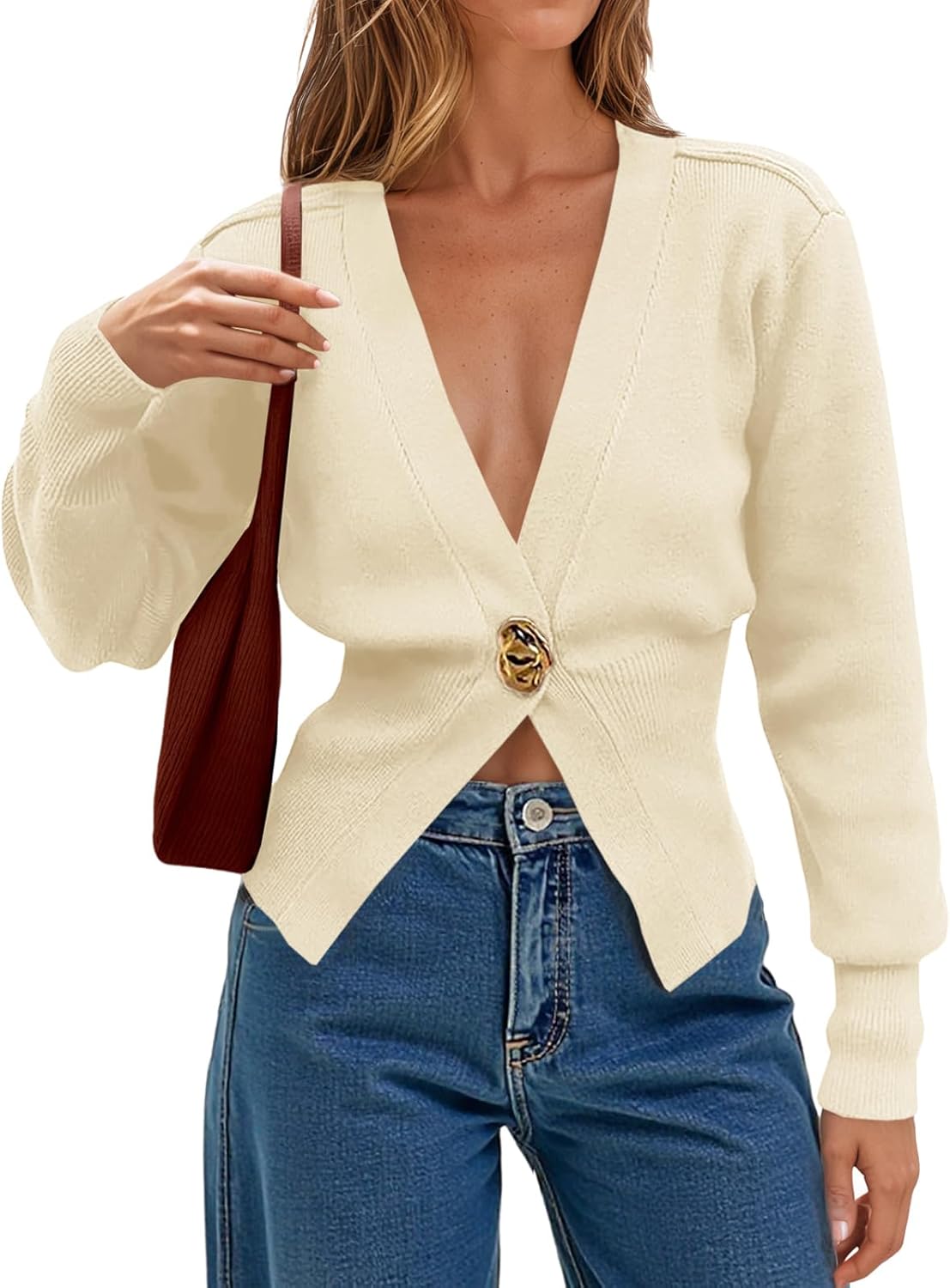 Cicy Bell Womens V Neck Knitted Cardigans Long Sleeve Button Down Sweaters Fall Casual Coats Outerwear