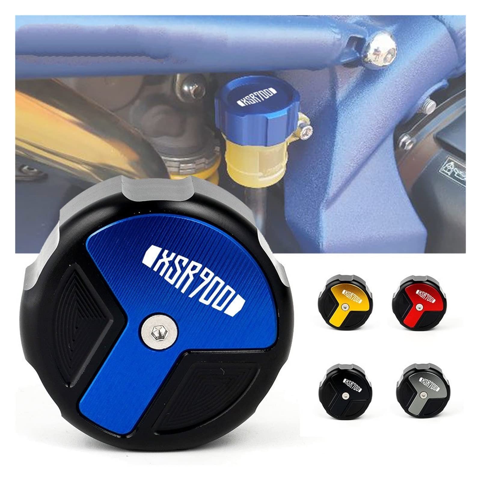 Tapa De Llenado De Aceite De Aluminio CNC Para Yamaha XSR700 - Protector Para Depósito De Líquido De Freno, Color Negro