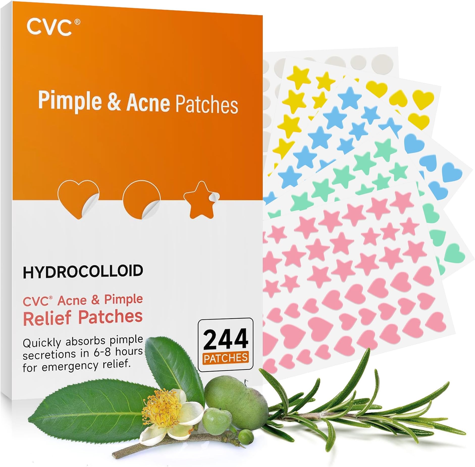 Acne Pimple Patches for Face Skin: Hydrocolloid Blemish Spot Treatment Patch for Skin Care - Salicylic Acid Mighty Clear Zit Star Skincare Stickers - Tea Tree Oil Zit Removal Cute Patch Dots for Teen