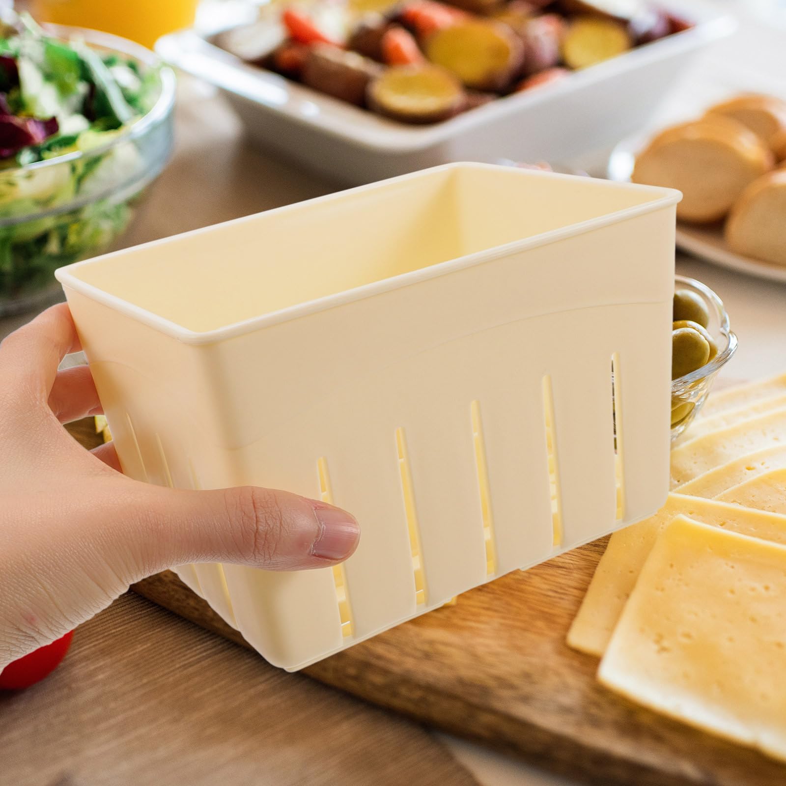 MAGICLULU 3 Stück Käse Machen Tofu Presse aus Kunststoff mit Deckel Praktisches Pressewerkzeug für Hausgemachten Käse und Tofu mit Glatten Innenflächen
