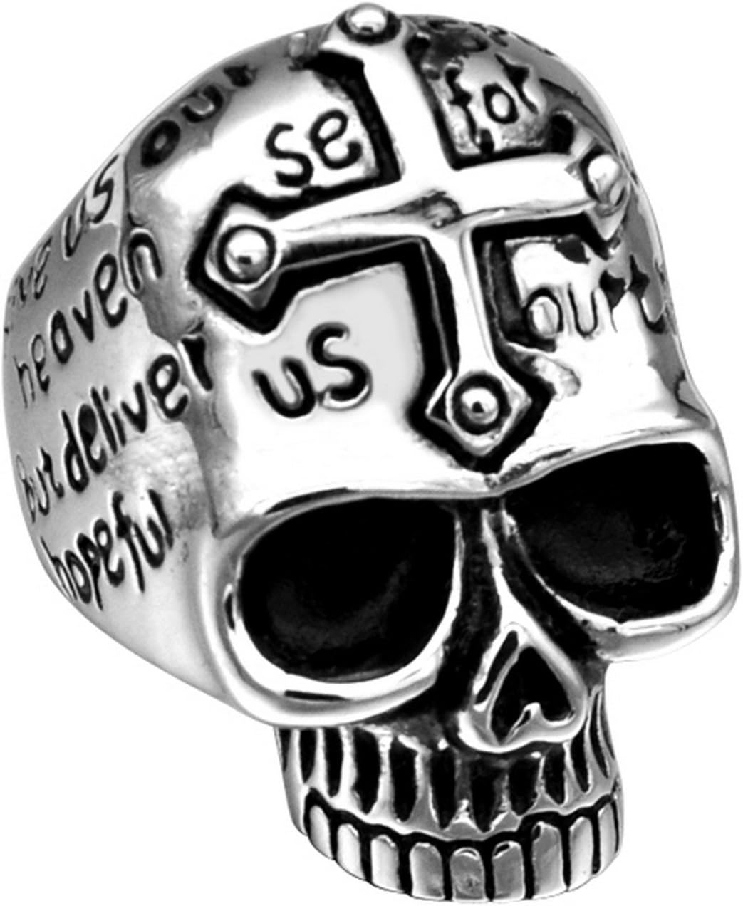 Punk Templar Cross Bible Gothic Skull Rin Casting Men engagement rings for teens