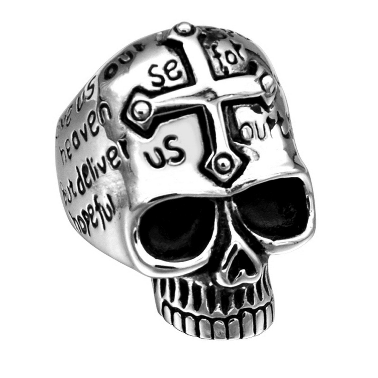 Punk Templar Cross Bible Gothic Skull Rin Casting Men engagement rings for teens