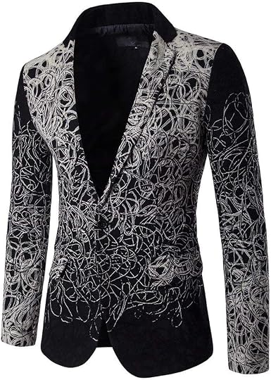 Targogo Chaqueta De Traje De Corte Smoking De Fiesta Botón Un Hombres Los  Cadena Causal Gradación Impresa Chaqueta De De Chaqueta Abrigo (Color :  Schwarz, Size : XS): Amazon.es: Ropa