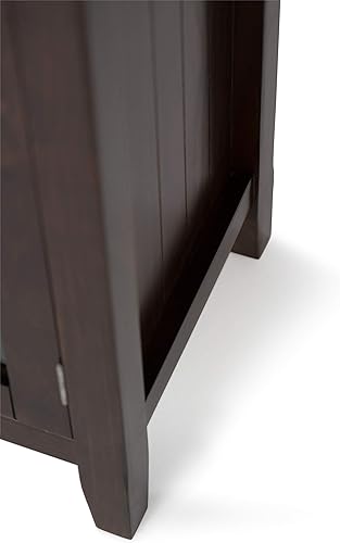 Miniatura 6 de SIMPLIHOME Acadian - Armario de almacenamiento mediano de transición de madera maciza de 39 pulgadas de ancho en marrón moreno, con 2 puertas de