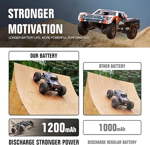 Miniatura 5 de SCX24 7.4V 1200mAh 2S 35C Lipo batería recargable con JST y PH2.0 doble descarga enchufe apto para Axial Scx24 RC Car Truck y la mayoría 110, 116,