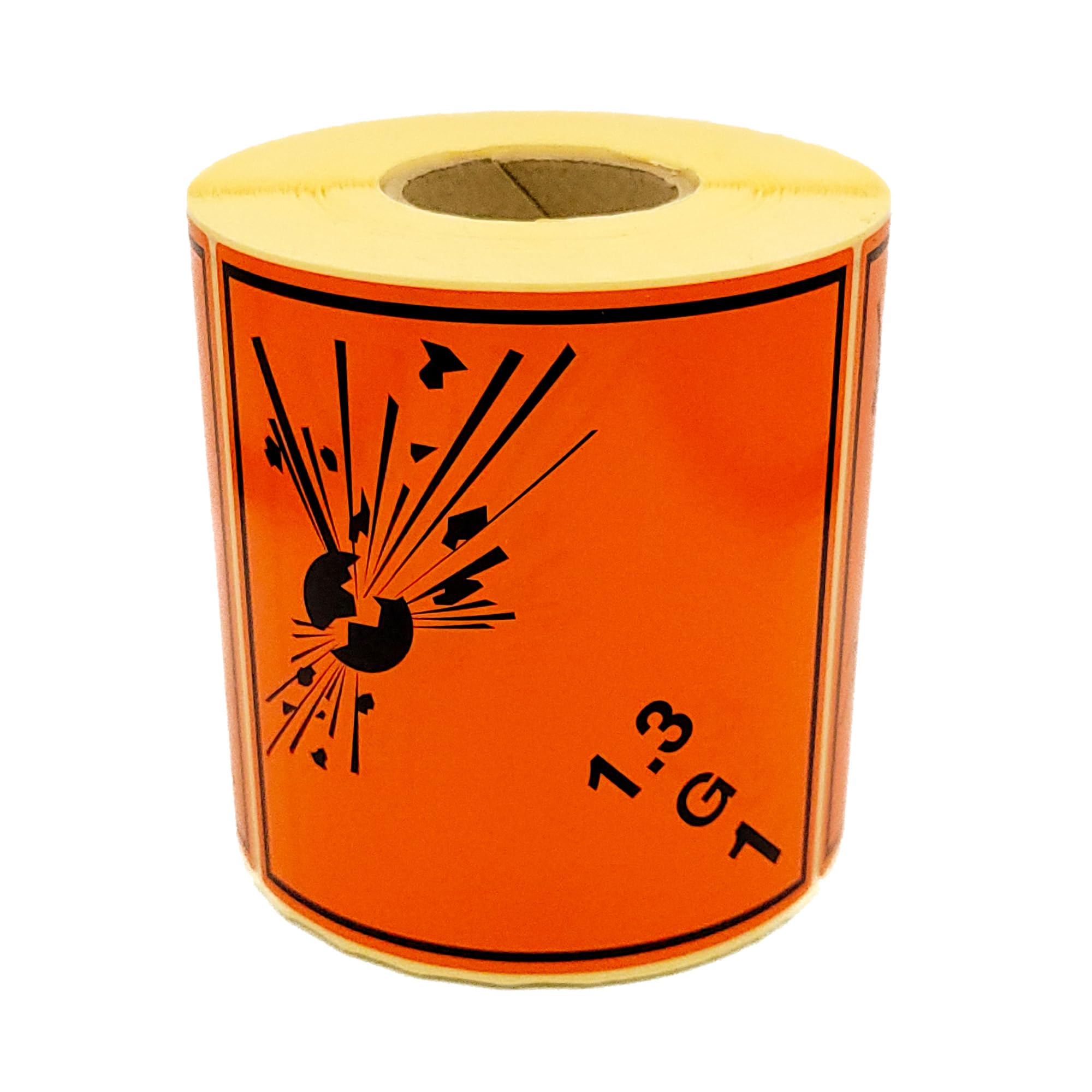 Lot de 500 étiquettes pour produits dangereux classe 1,3 G 1 - Pour substances et objets présentant un risque d'incendie - 100 x 100 mm