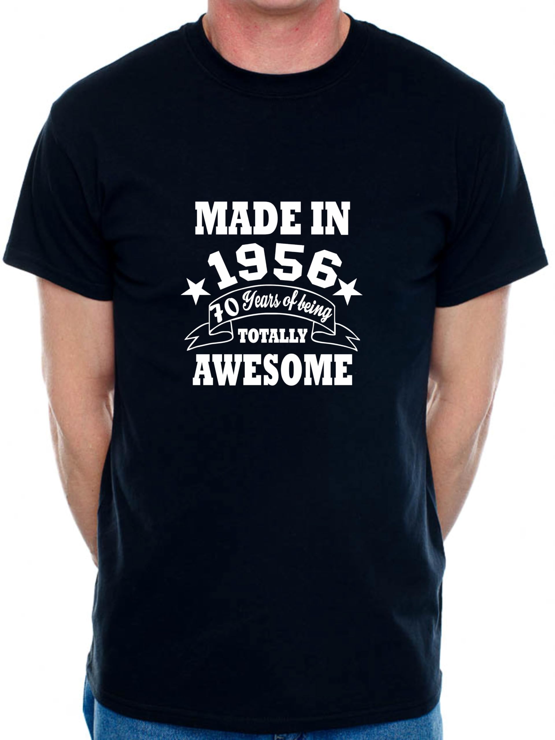 Print4u Men's Black 70Th Birthday T-Shirt Made In 1955 70 Years Of Being Awesome Tee Shirt XX-Large
