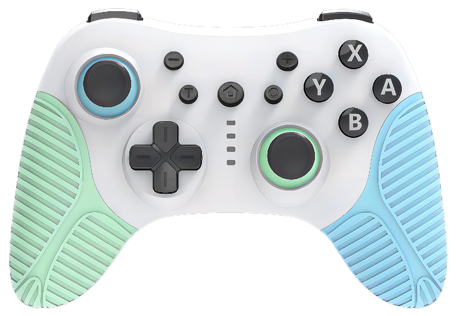 FONLAM Switch Controller Compatible with PC/iOS/Android, Wireless Gamepad for Nintendo Switch Lite/OLED, Game Controller Pro Controller Adjustable Turbo Function/Vibration, Ergonomic Non-Slip, Automatic&Manual Turbo Function, Switch Remote Gamepad Pro Controller For PC For smartphone with Wake-up (Light Green&Blue)
