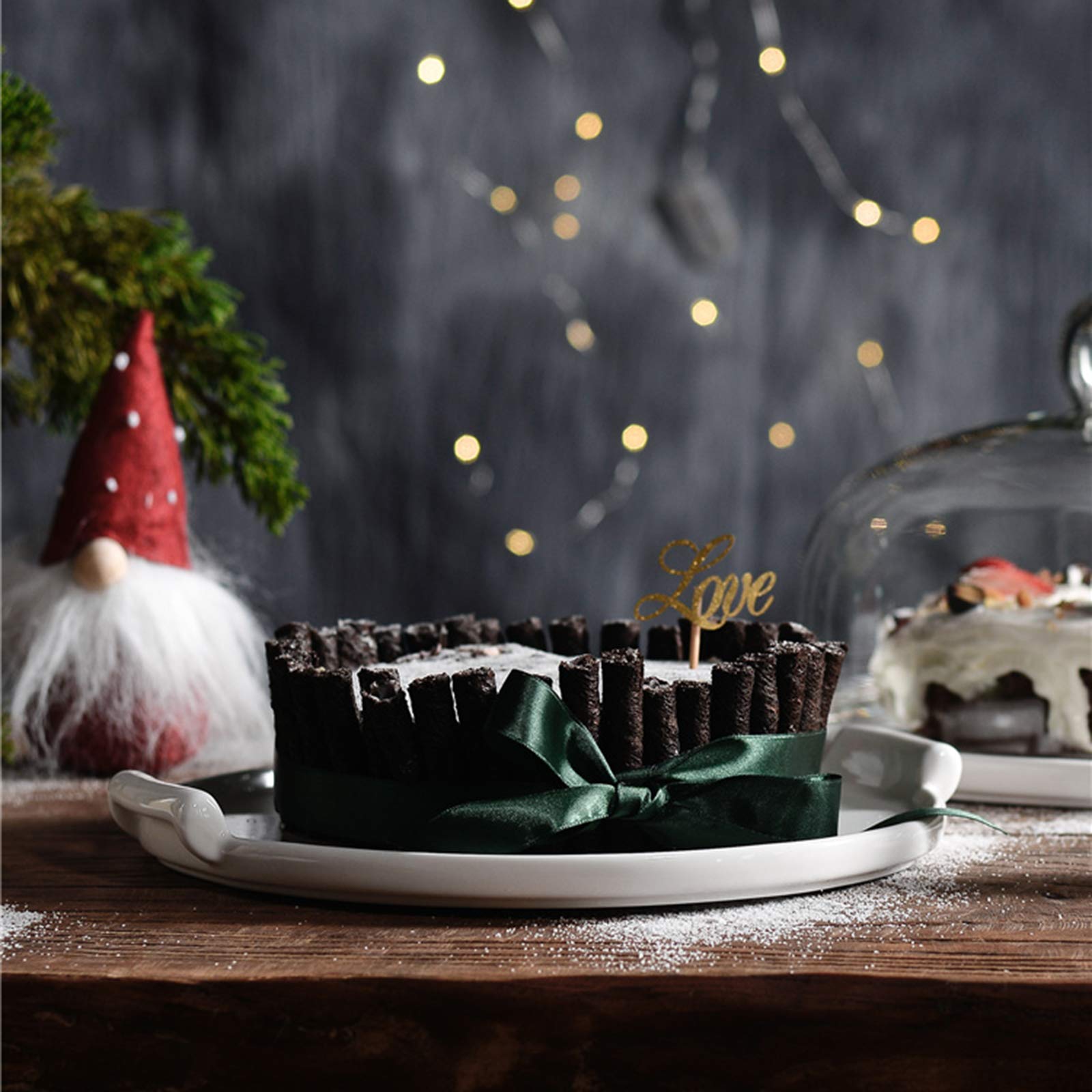 Przykrywka Do Kuchenki Mikrofalowej,Pojemnik na ciasto, płyta ceramiczna lub szklana osłona kopuły Urodzinowy serwer deserów Kopuła sałatki owocowej Kopuła sera na 5-7-9 cali Idealna prezent