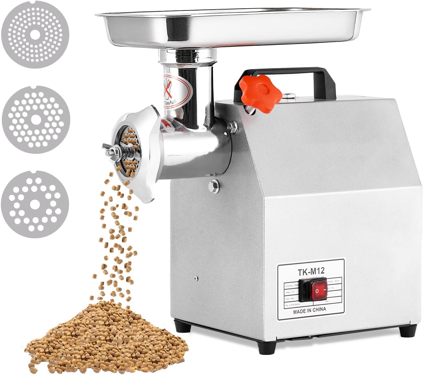 TYH Macchina per Pellet di Mangime Elettrico Commerciale per Animali, Mulino per Mangime per Animali Domestici, Mangime per Gatti, Cani E Uccelli con 3 Mm/5 Mm/7 Mm, Mangime per Gatti