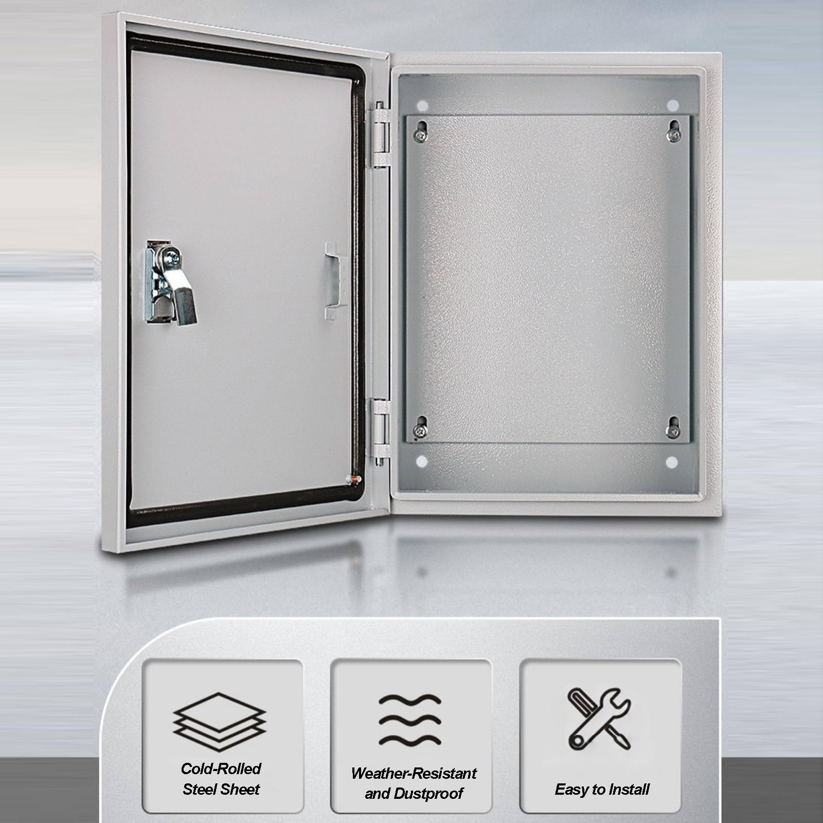 Armadio Elettrico da Esterno Rinforzato, Scatola Derivazione Esterna Metallica Impermeabile, Protezione IP40 Dagli Agenti Atmosferici, Finitura con Verniciatura a Polvere(50x70x20cm/20x28x8in)