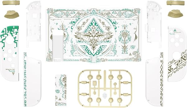 eXtremeRate Carcasa con Botones para Nintendo Switch - Funda Protectora de Reemplazo para Joycons y Consola, Shell Placa con Teclas para Nintendo Switch Accesorios (Tótem del Reino Blanco) - 2