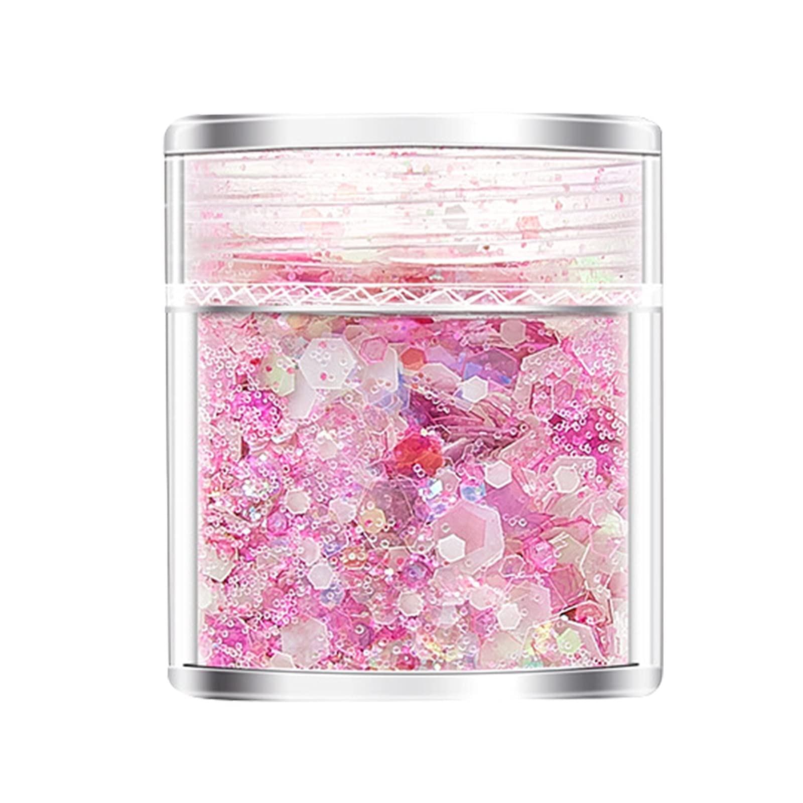 Holographic Chunky Glitter 24 Colors Face Body Eye Hair Nail Festival Chunky Holographic Glitter Different Size Hexagons Shaped for Body, Face, Nail, Glitter Makin