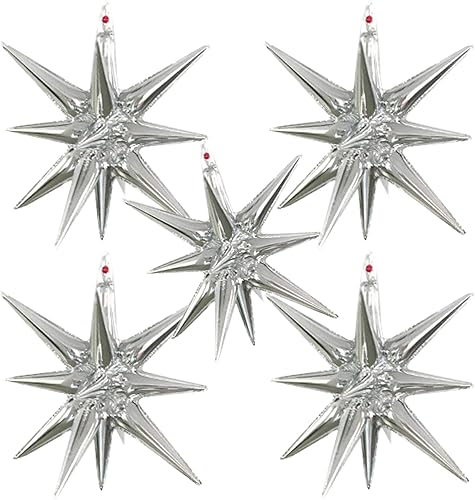 Vista 12 de 5 globos de estrella negra con punta de cono de estrella negra para suministros de fiesta, telón de fondo, fiesta de cumpleaños, baby shower, Negro