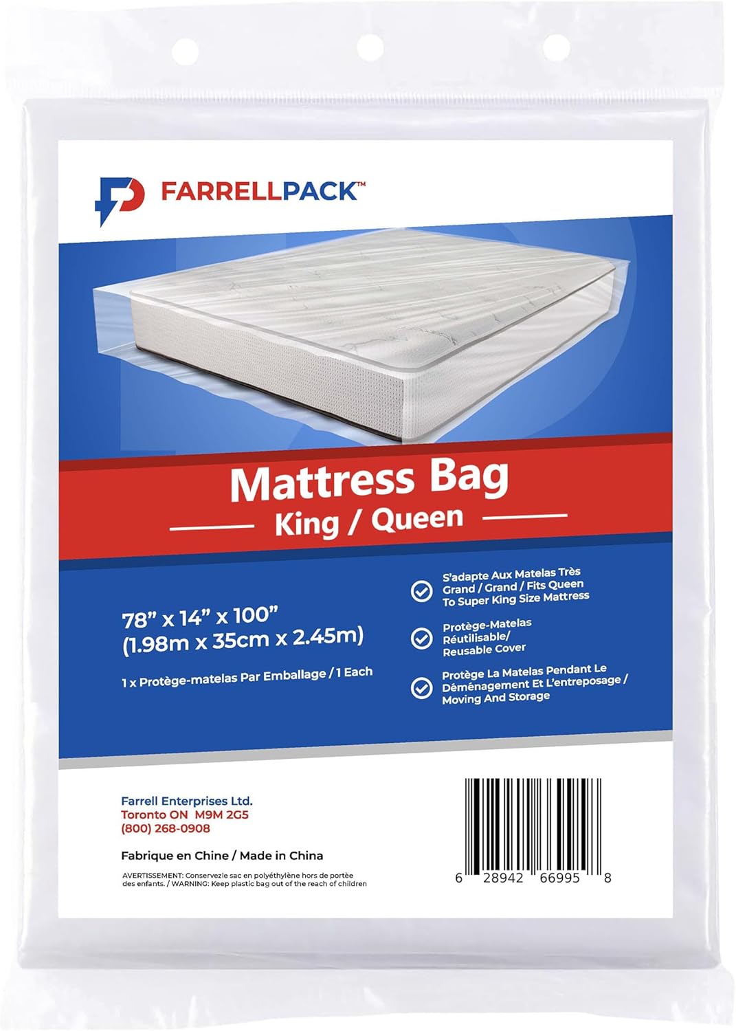 King/Queen Mattress Bags for Moving & Storage Large Clear Breathable