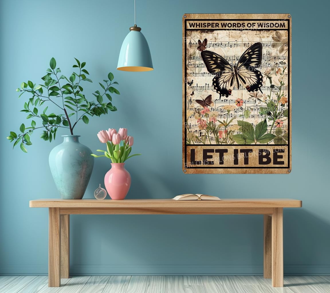 Targa in metallo vintage con scritta Whisper Words Of Wisdom e Let