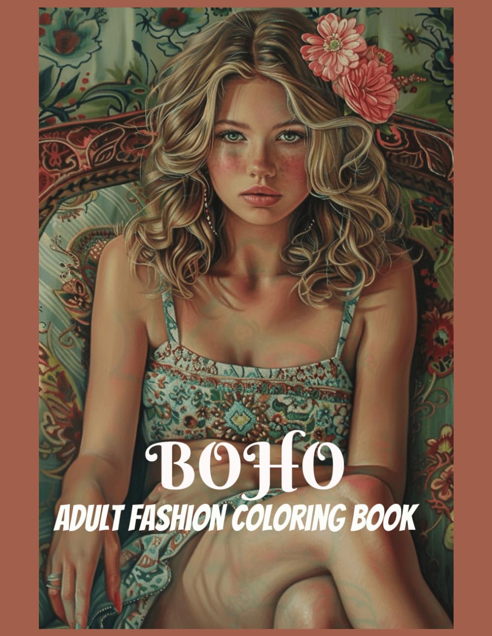 Boho Adult Fashion Coloring Book: Enhance Creativity, Stress and Anxiety Relief, Chic Bohemian Style and Accessories, Hippie Girl Style (Pretty Girls)