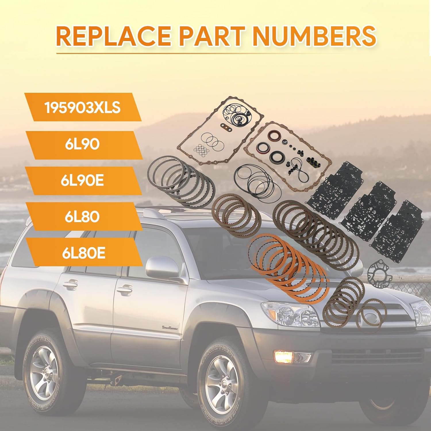 6L90 6L80 Transmission Rebuild Kit Transmission Master Rebuild Overhaul Kit Fits for 2009-2010 Savana 3500 6.0L, Fits for 2008-2016 Corvette 6.2L, Replace OE 195903XLS 6L90 6L90E 6L80 6L80E