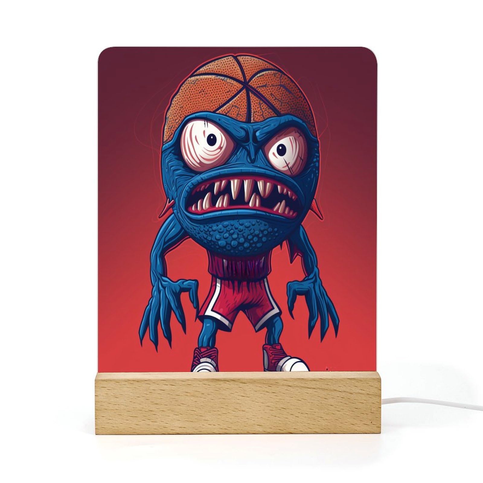 Tablero Acrílico Personalizado Luz Nocturna Baloncesto Noche Luz Led Niños Escritorio Lámpara De Noche Base De Madera Luz Nocturna Niño Pequeño Regalo Para Recién Nacido Regalos De Cumpleaños