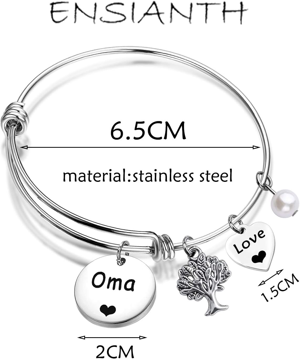 ENSIANTH Gift for Oma Best Oma Ever Bracelet Grandmother Jewelry Grandma Jewelry Gift - Image 2