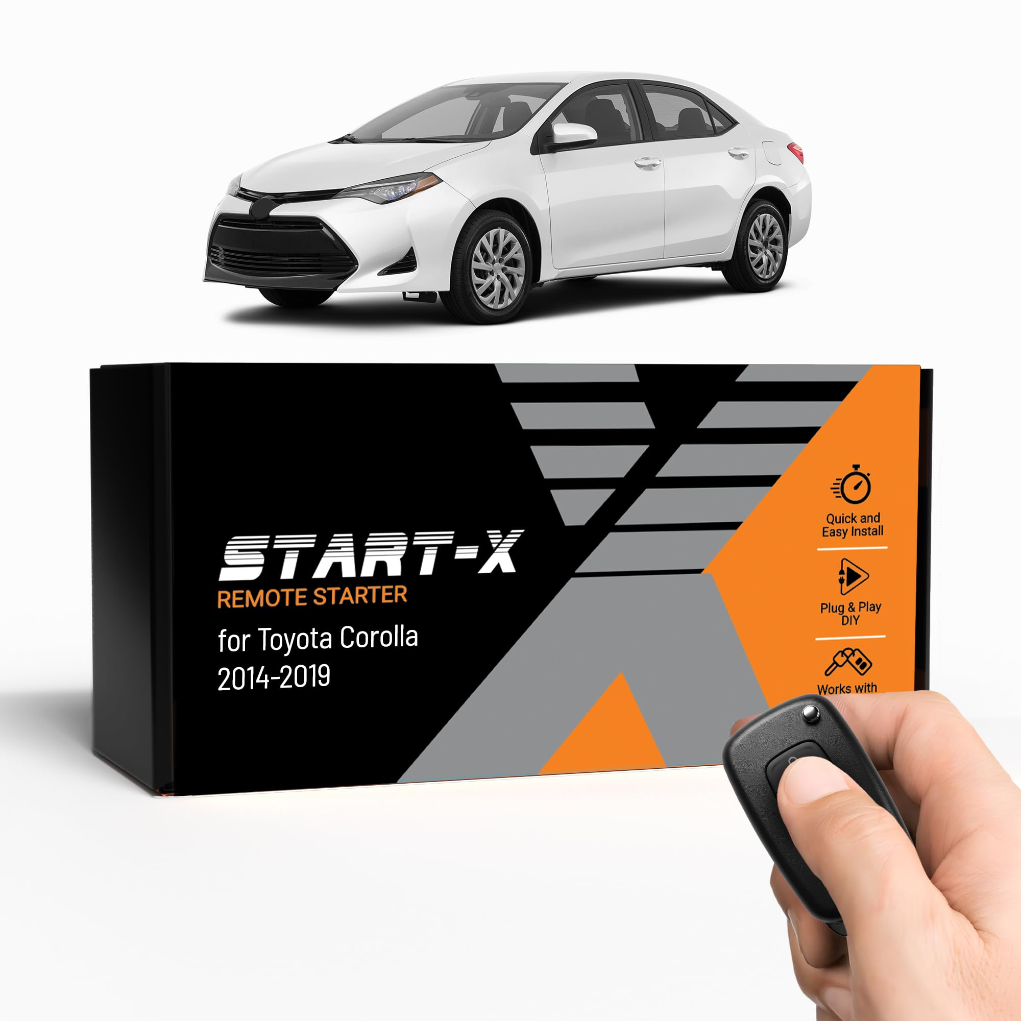 Remote Starter Kit for Toyota Corolla (2014, 2015, 2016, 2017, 2018, 2019) Vehicles | Key Ignition | Plug N Play Install | Lock 3X to Remote Start | Zero Wire Splicing