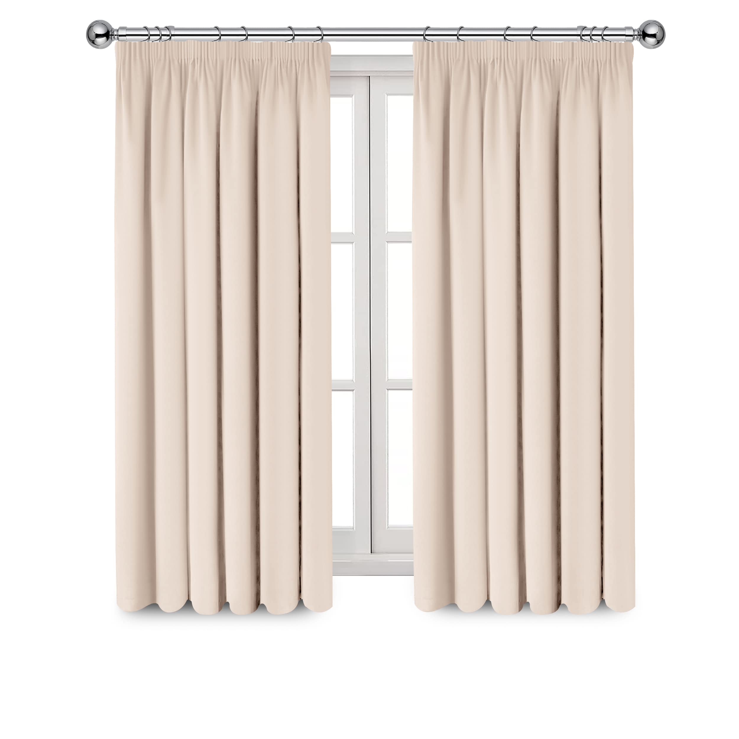Imperial Rooms Pencil Pleat Blackout Curtains for Living Room