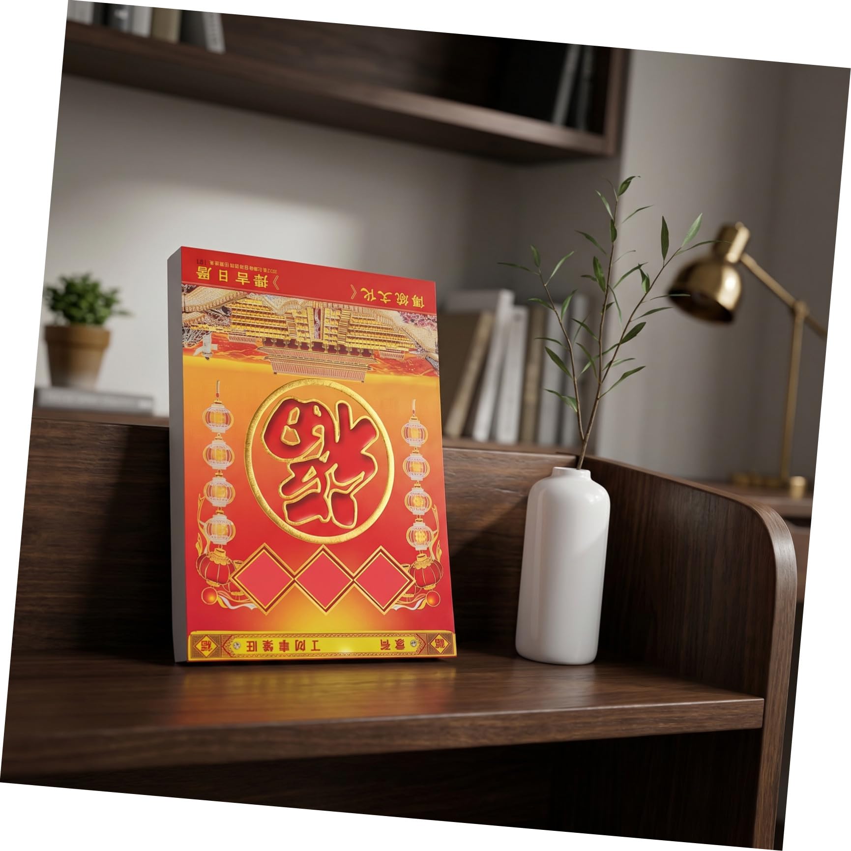 Chinesischer Mondkalender 2027 – Abreißbarer Wandkalender – Monatsplaner mit dem Tierkreiszeichen Ziege für Schule, Büro und akademische Termine (35 x 26 cm)