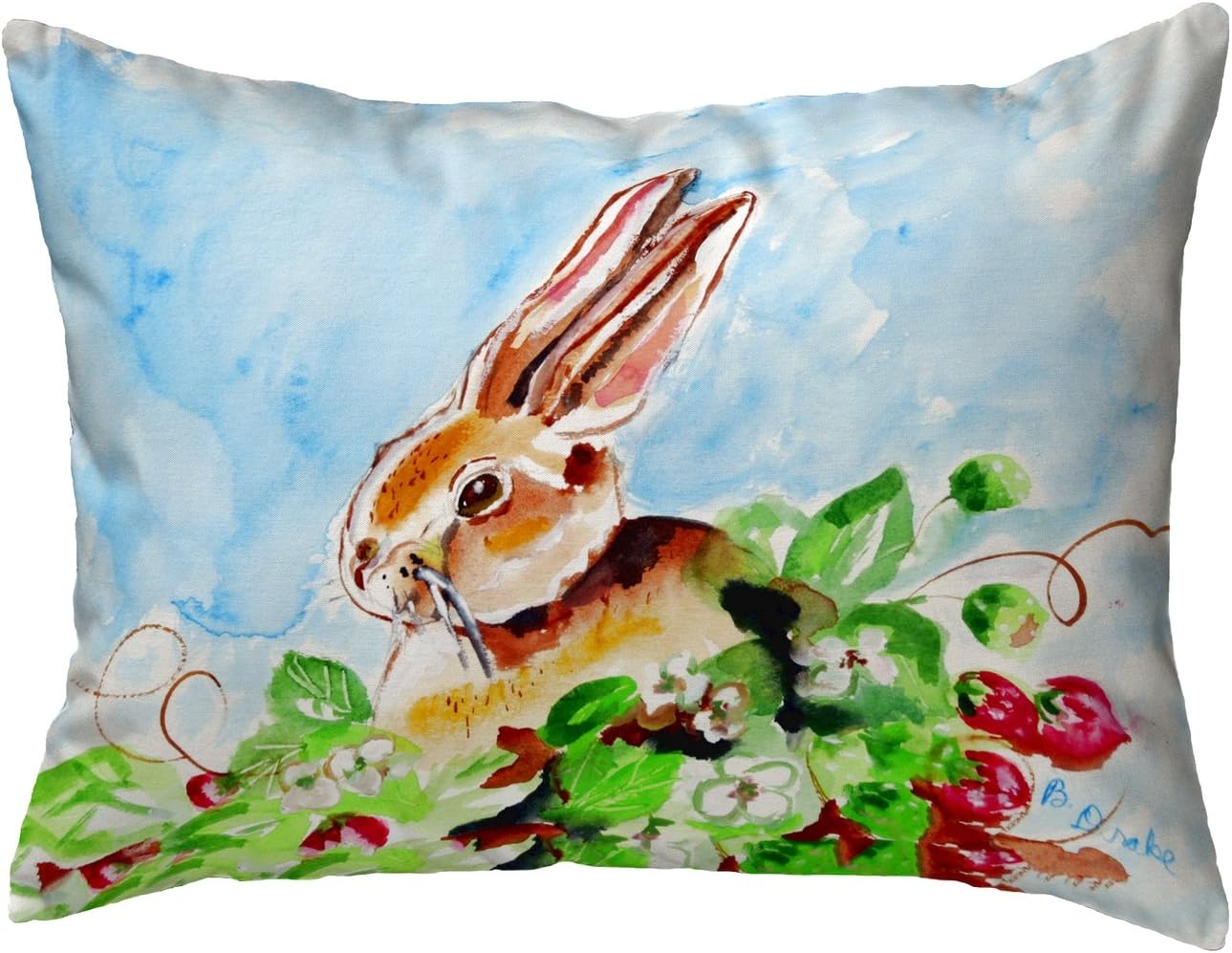 Betsy Drake Jack Rabbit Left No Cord Pillow 16x20