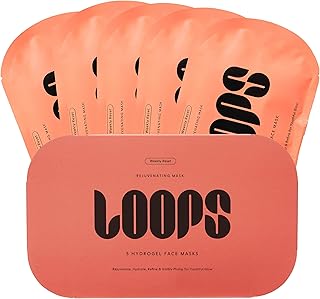 LOOPS WEEKLY RESET - Rejuvenating Hydrogel Face Mask Kit - Rejuvenate, Hydrate, Refine & Plump Face, Moisturized, Pore Refining - Reduces Signs of Puffiness - 5 Pc
