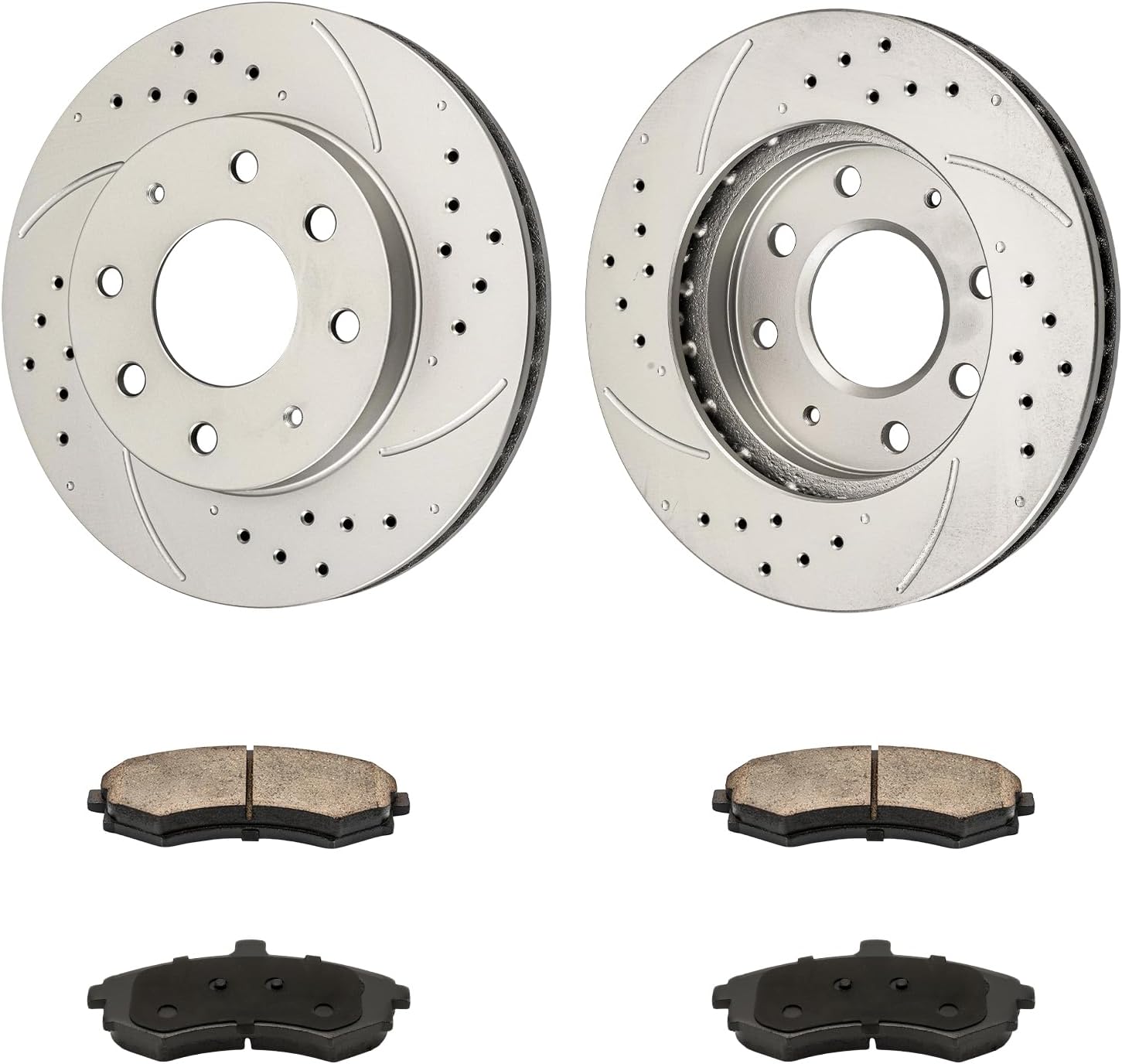 256mm Front Brake Pads and Rotors Kit Compatible with 2002