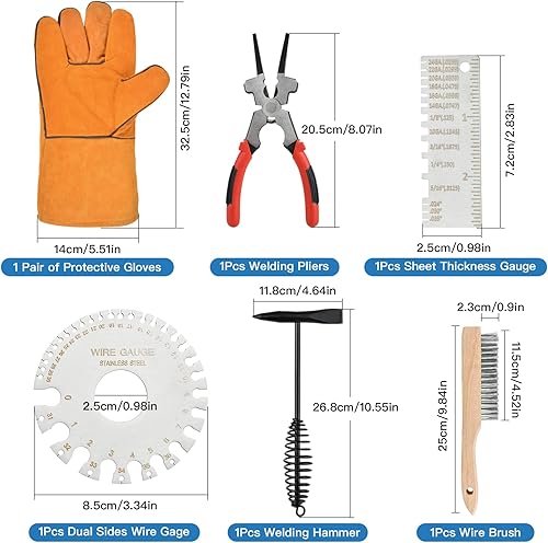 Miniatura 2 de Juego de herramientas de eliminación de escoria de soldadura de 6 piezas, martillo astillador de 10 pulgadas, alicates, cepillo de alambre