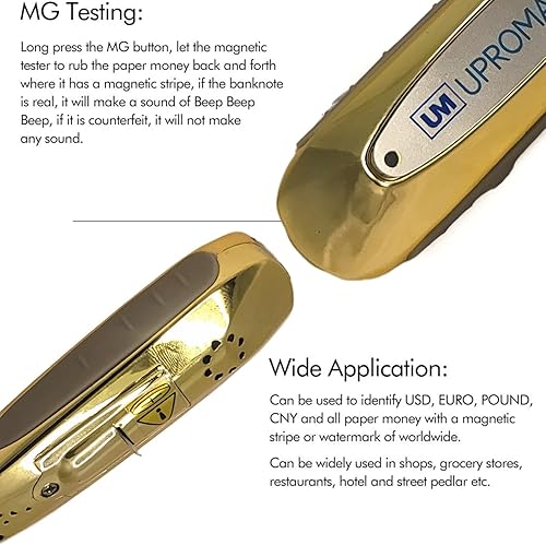 Miniatura 9 de Mini detector de dinero portátil 2 en 1, UV más luz cabeza magnética detector de notas de moneda falsificación wL&Checker Detector magnético