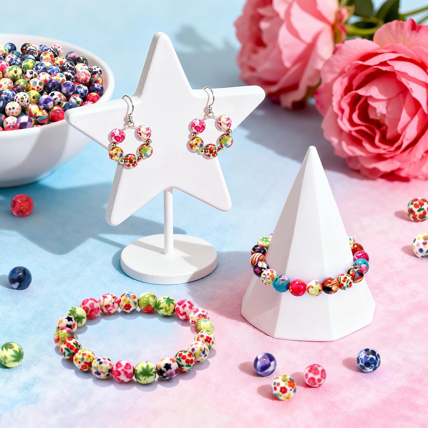 100 PCS 10mm Resin Beads Bulk for Bracelet Making Kit, Leopard Print Round Loose Beads for Jewelry Earring Necklace Rings Art Craft DIY Projects - Image 5