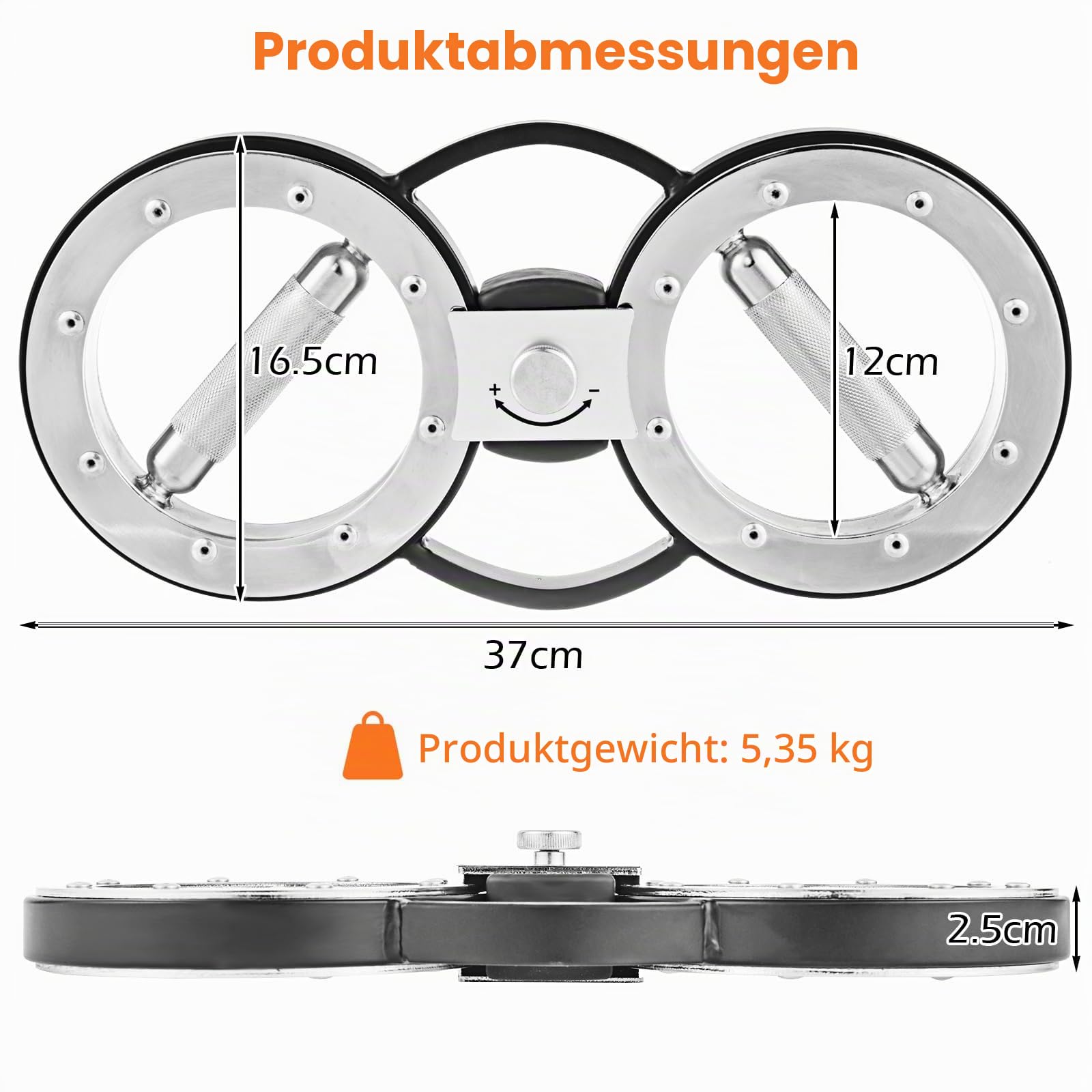 KOMFOTTEU 5,4 kg Unterarmtrainer mit verstellbarem Widerstand & 360 Grad drehbaren Griffen, Armtrainingsgerät mit rutschfestem Griff & Bändern, Armtrainer Griffkrafttrainer für Zuhause, Workouts