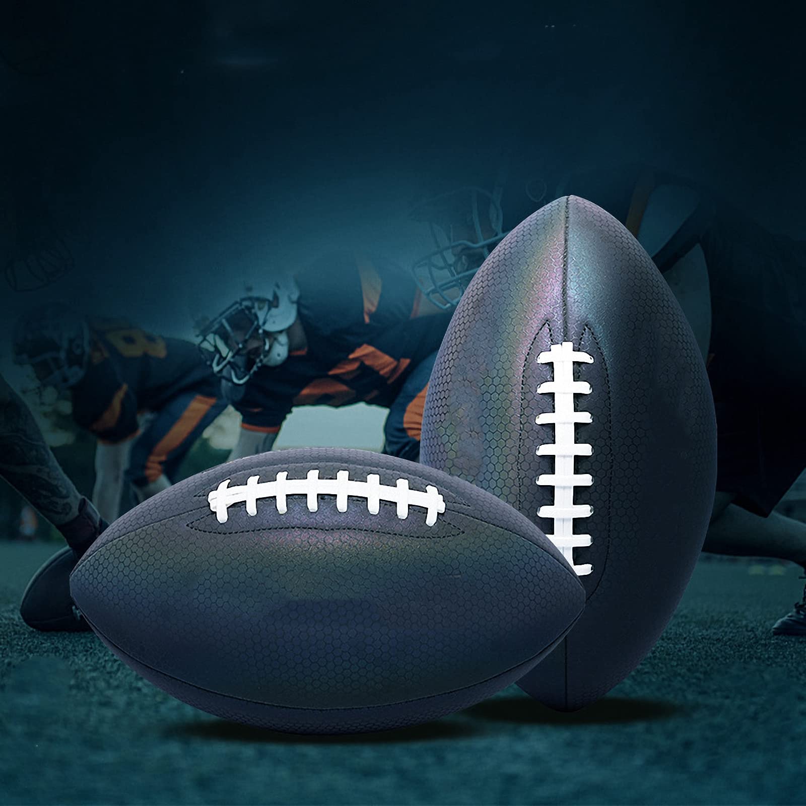 Odblaskowa piłka amerykańska, świecące fluorescencyjne rugby, rozmiar 3/6/9 dzieci dorośli standardowy trening gry świeci w ciemnej nocy piłka, piłka do meczu młodzieżowego, prezent dla przyjaciela i dziecka