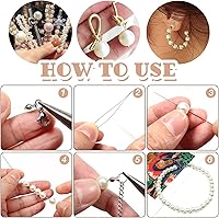 Vista 4 de TOAOB - Juego de 1400 cuentas de perlas blancas de 0.157 a 0.472 pulgadas (0.157 in) a 0.472 pulgadas (0.157 in) a 0.472 pulgadas (4 a 0.472 in)