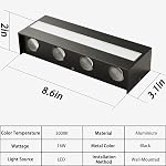 Lumières murales extérieures modernes 18W LED Les luminaires muraux IP65 Lampes murales en aluminium noir imperméables 3000K Éclairage mural Hallway pour jardin de porch