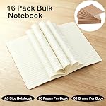 16 Pack Notebook Journals for Travelers, Students and Office, Writing Diary Subject Notebooks Planner with Thick Paper, 60 Pages, 30 Sheets, 8.3x5.5 inch, A5 Size, Travel Journal Set (Lined)