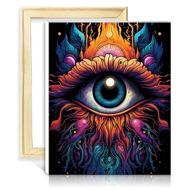 TANGFEIY Pintura por números, ojos de colores, lienzo, pintura al óleo para adultos